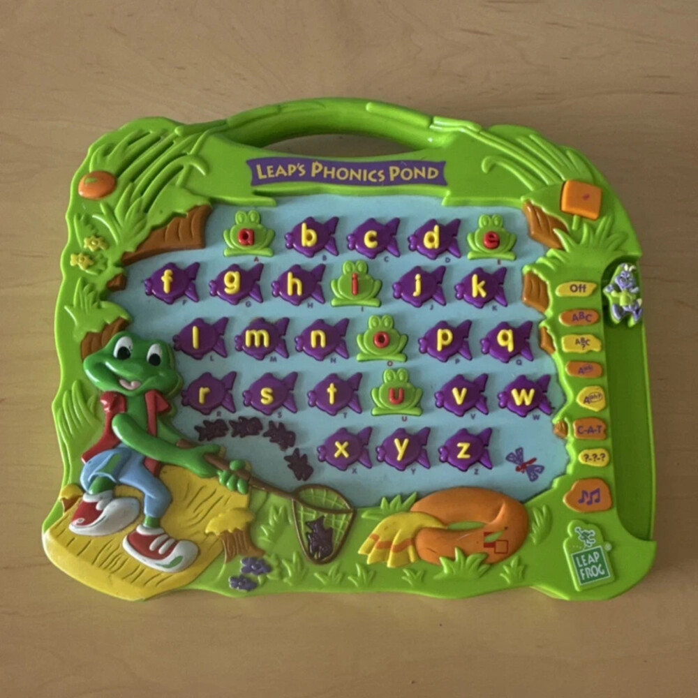 Vtg LeapFrog Leaps Phonics Pond Electronic Alphabet ABC Lowercase Frog Fish Toy